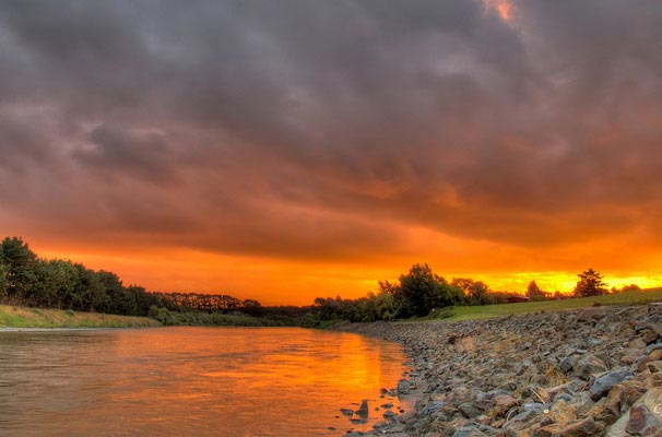 Palmerston north sunset by the river