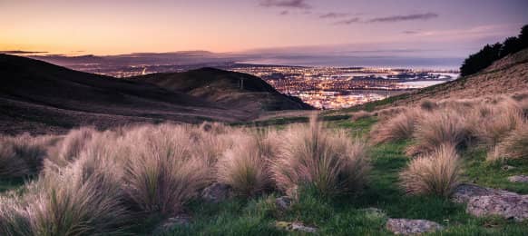 Christchurch in New Zealand during sunset