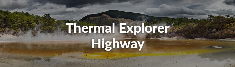 Thermal Explorer Highway in New Zealand banner